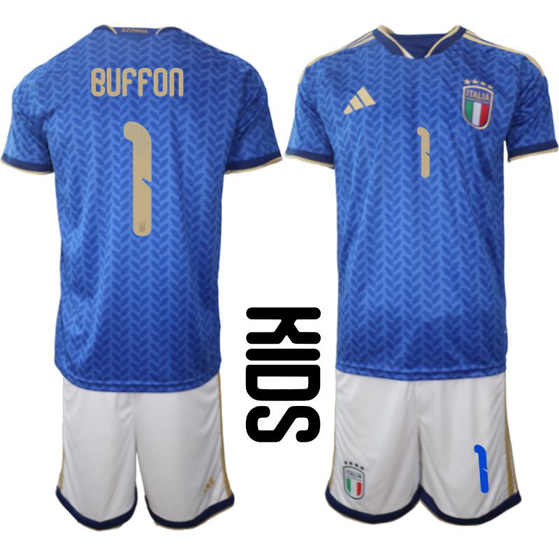 Youth 2026 World Cup National Team Italy home blue #1 Soccer Jersey